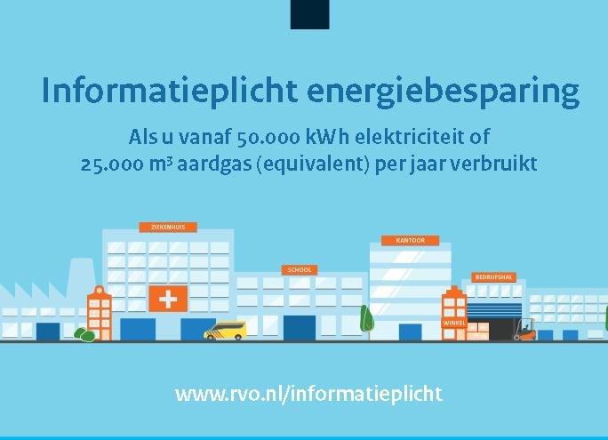 Jaarverbruik van 50.000 kWh elektriciteit of 25.000 m3? Informatieplicht voor u als ondernemer!